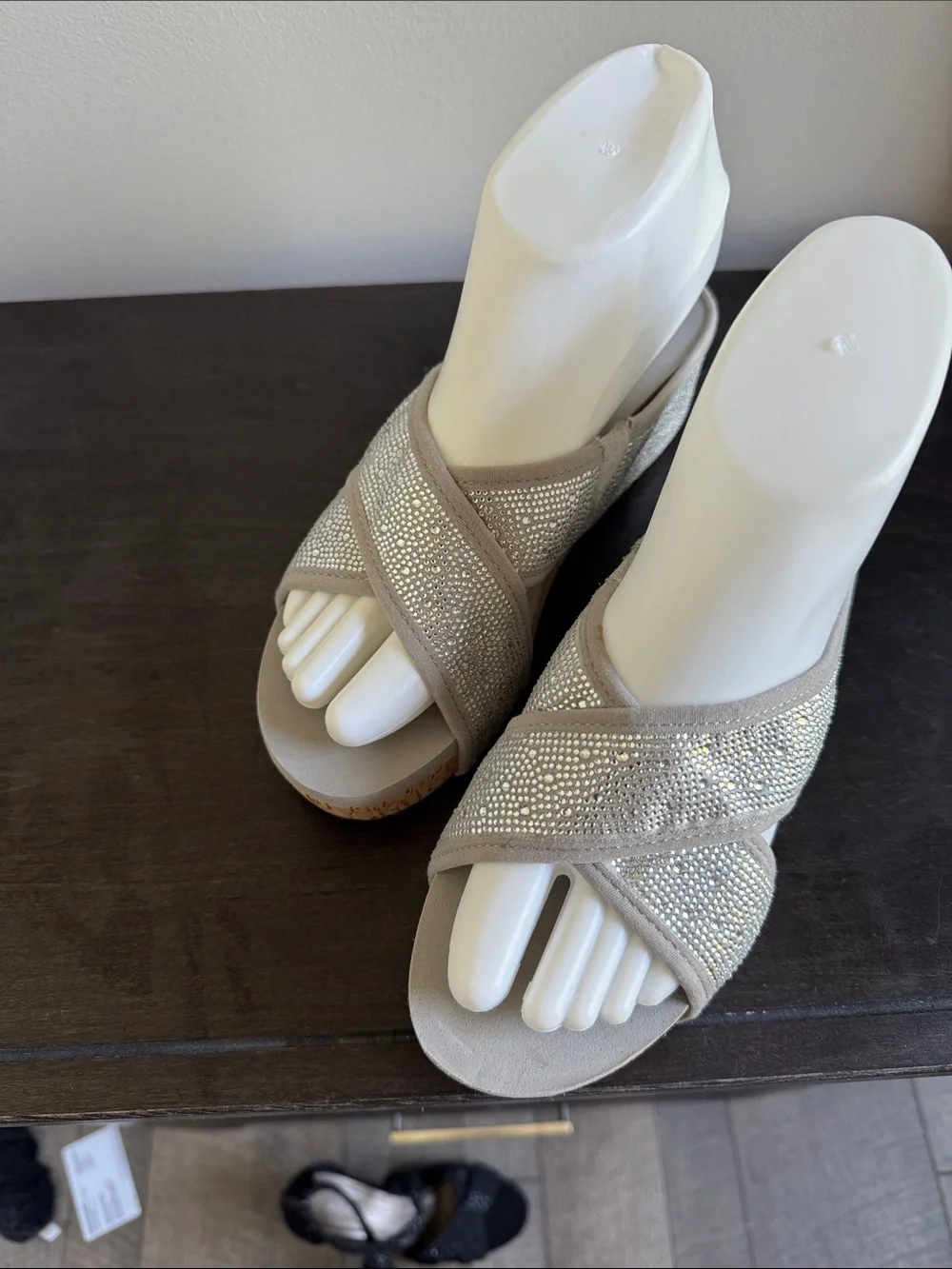 GB girls Silver Sparkle Platform Sandals